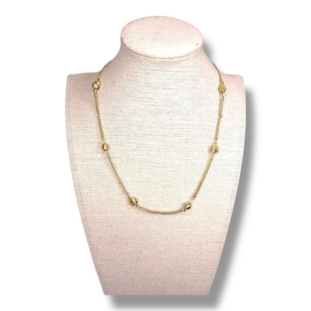 Vintage Avon Gold Knit Necklace Retro Classic Spring Ring Closure 16” Length